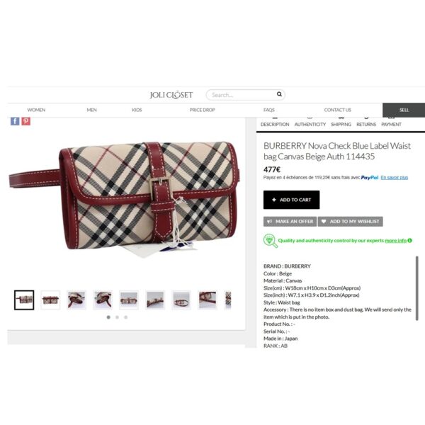 1358-Túi đeo chéo/Ví/Túi đeo hông/Thắt lưng-BURBERRY cross body Bag/Wallet/Belt-Đã sử dụng19