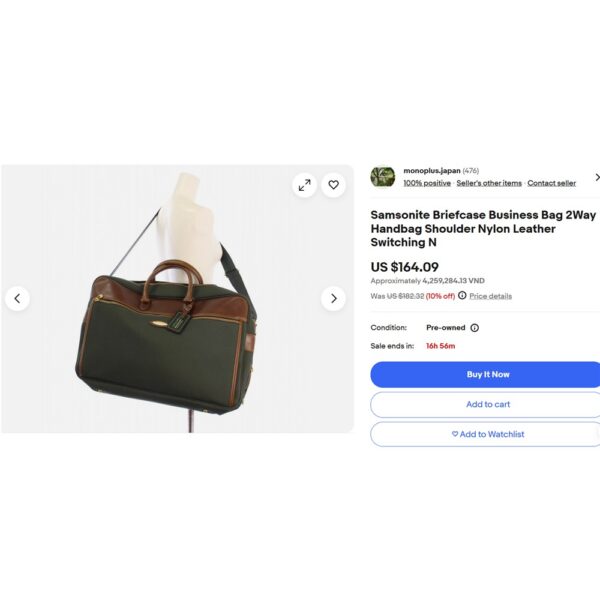 1427-Túi du lịch-SAMSONITE vintage travel bag-Khá mới13