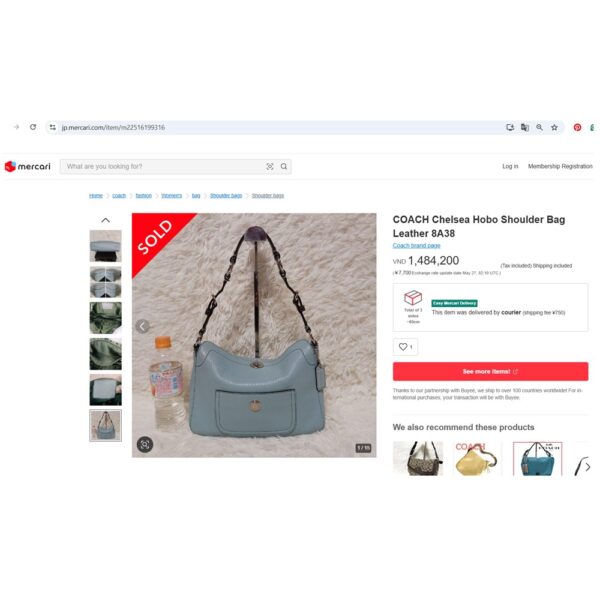 1481-Túi đeo chéo-COACH leather crossbody bag-Khá mới8