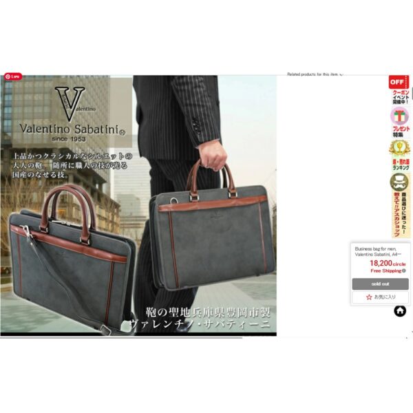 1443-Cặp nam-VALENTINO SABATINI Japan men’s briefcase-Như mới9