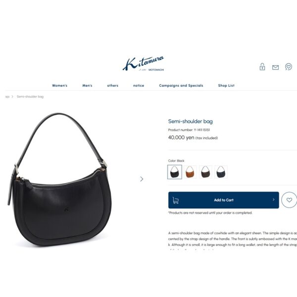 1432-Túi xách tay-KITAMURA all leather hobo bag-Gần như mới11