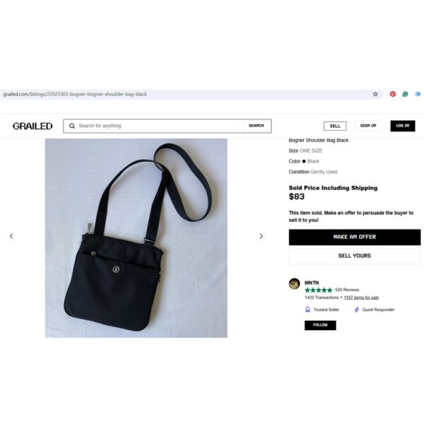 1453-Túi đeo chéo-BOGNER Germany nylon crossbody bag-Như mới10