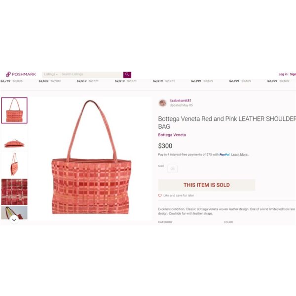 1364-Túi đeo vai-BOTTEGA VENETA leather shoulder bag-Gần như mới18
