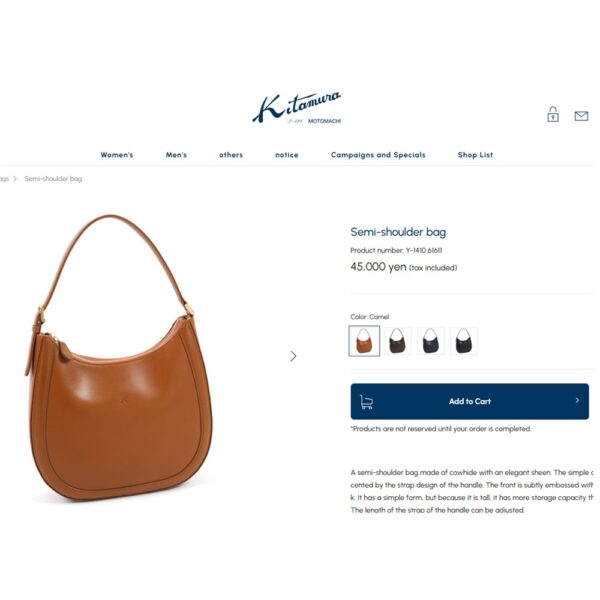 1432-Túi xách tay-KITAMURA all leather hobo bag-Gần như mới9