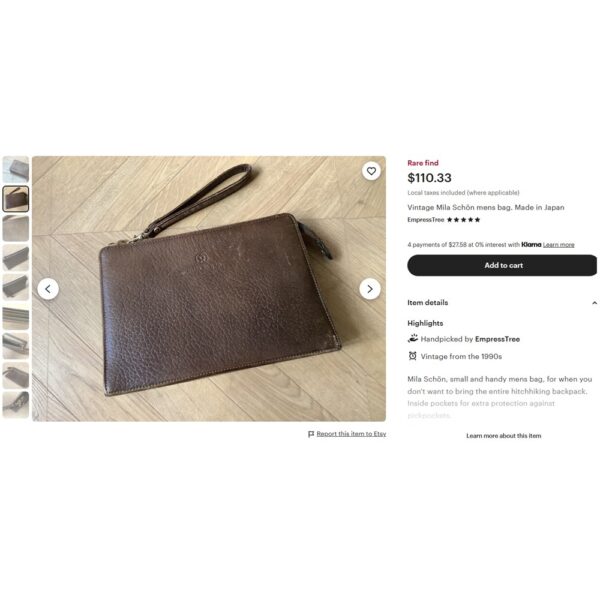 1394-Túi cầm tay-MILA SCHON leather men’s clutch-Khá mới15