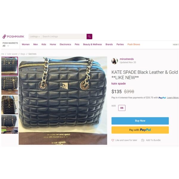 1399-Túi xách tay-Kate Spade Metallic gold quilted handbag-Đã sử dụng/Khá mới13