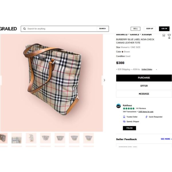 1363-Túi xách tay-Burberry Blue label tote bag-Đã sử dụng10