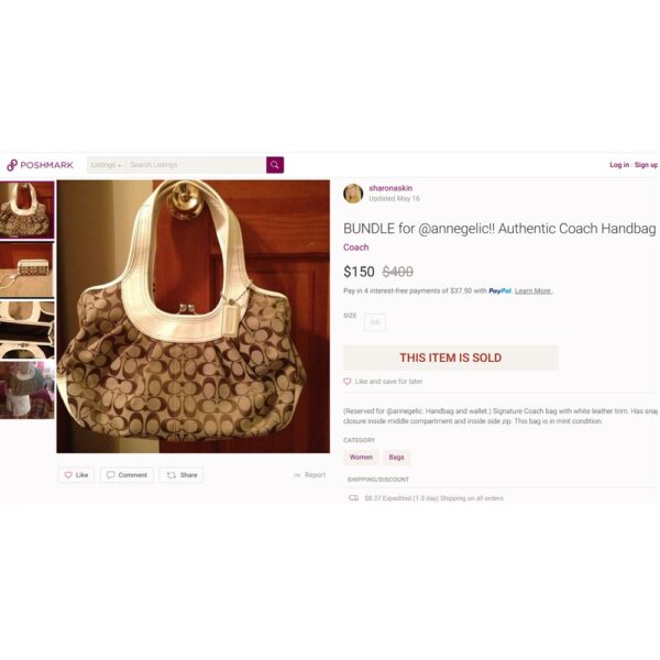 1482-Túi đeo vai-COACH Ergo Khaki shoulder/handbag-Khá mới15
