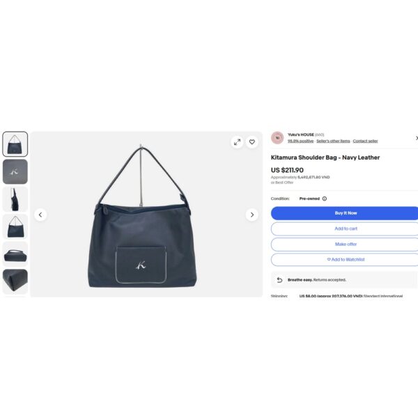 1433-Túi xách tay/đeo chéo-KITAMURA leather 2 ways bag-Khá mới14