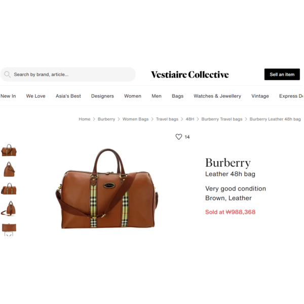 1348-Túi du lịch-BURBERRYS vintage travel bag-Đã sử dụng/Khá sạch9