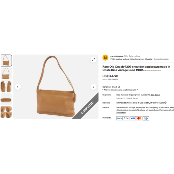 1480-Túi đeo vai-COACH leather hobo/shoulder bag-Khá mới13