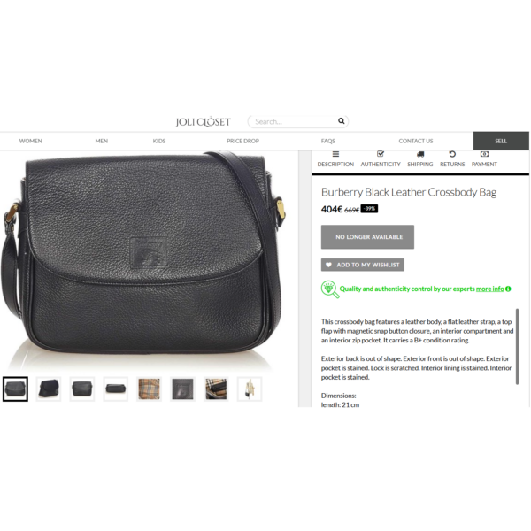 1362-Túi đeo chéo-BURBERRYS vintage leather crossbody bag-Khá mới17