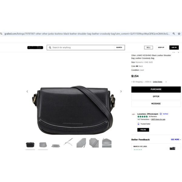 5292-Túi đeo vai-JUNKO KOSHINO leather shoulder bag-Đã sử dụng/Khá mới20