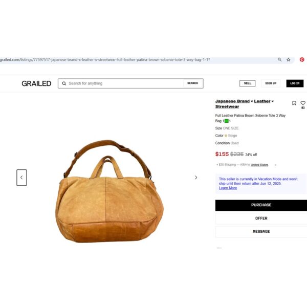 1539-Túi đeo vai-BROWN SEBENIE leather shoulder bag-Đã sử dụng/Khá sạch16