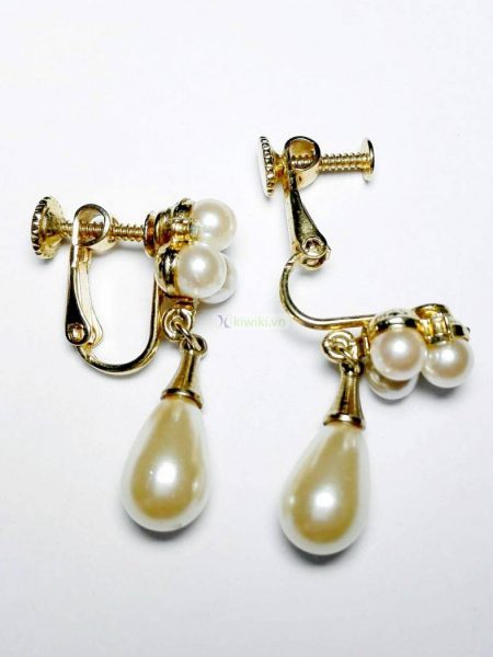 0989-Bông tai-Faux Pearl Earrings1