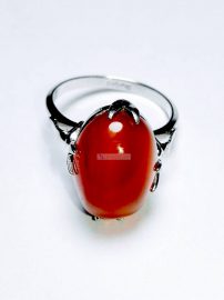 0994-Nhẫn bạc nữ+đá đỏ 10mm