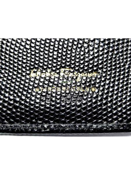 1665-Ví dài nữ-SALVATORE FERRAGAMO Vara black textured leather wallet4