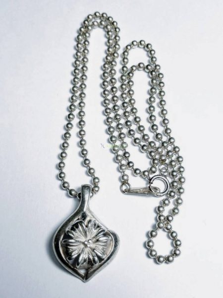 0771-Dây chuyền nữ-Silver floral necklace1