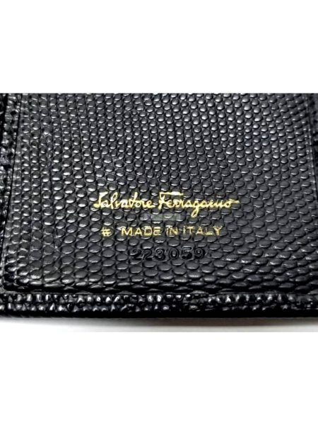 1666-Ví dài nữ-SALVATORE FERRAGAMO  Vara black textured leather wallet4