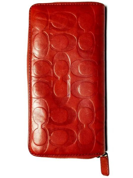 1667-Ví dài nữ-Coach signature embossed leather wallet1