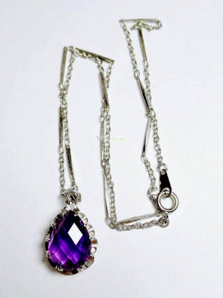 0774-Dây chuyền nữ-Amethyst pendant necklace1