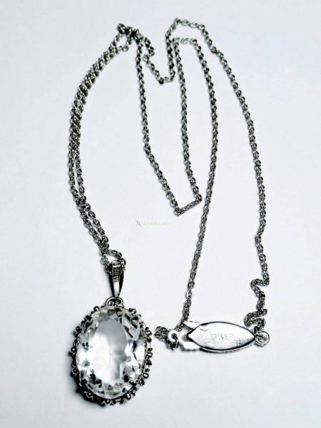 0775-Dây chuyền nữ-Clear quartz necklace1