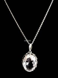 0775-Dây chuyền nữ-Clear quartz necklace