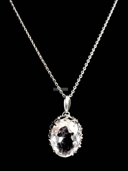 0775-Dây chuyền nữ-Clear quartz necklace0