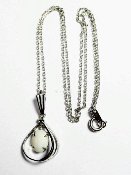 0777-Dây chuyền nữ-Opal silver necklace1