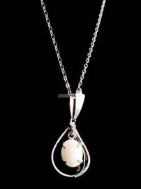 0777-Dây chuyền nữ-Opal silver necklace