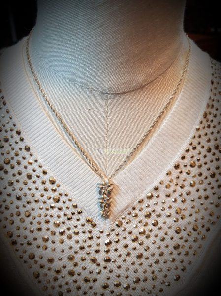 0772-Dây chuyền nữ-Silver triple plumeria necklace11