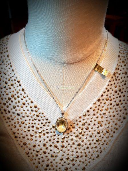 0799-Dây chuyền nữ-Citrine rock necklace8