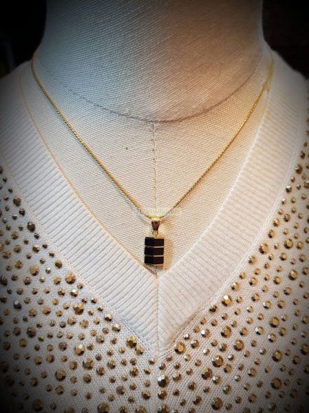 0809-Dây chuyền nữ-Black rock necklace6