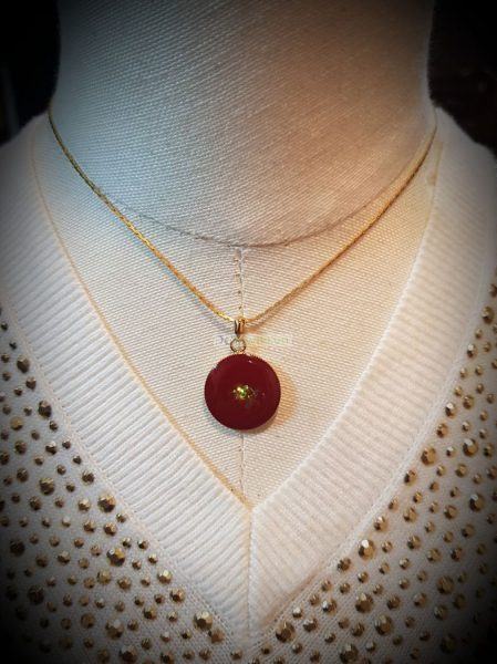 0788-Dây chuyền nữ-Red pendant necklace6
