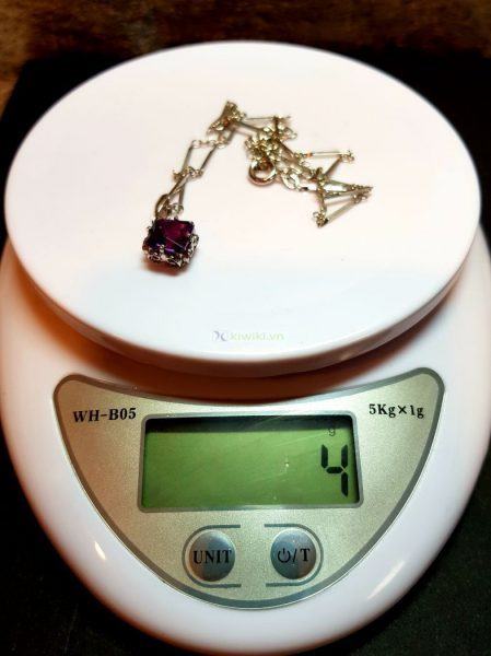 0787-Dây chuyền nữ-Amethyst rock silver plated necklace7