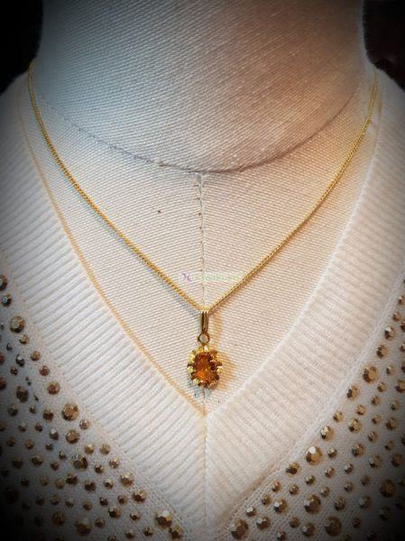 0796-Dây chuyền-Citrine rock necklace6