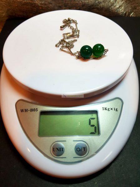 0792-Dây chuyền nữ-Green agate necklace4