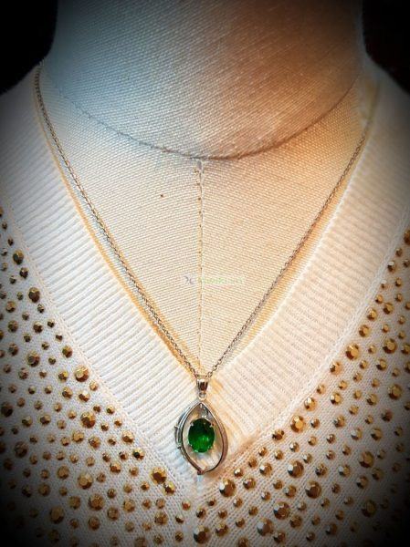 0827-Dây chuyền nữ-Green stone necklace8
