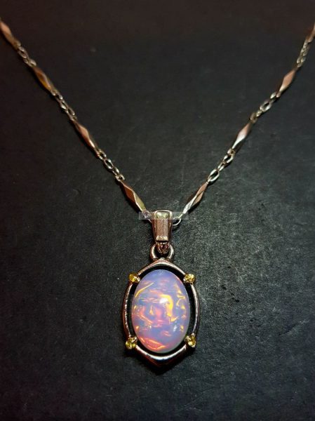 0785-Dây chuyền nữ-Faux opal necklace2