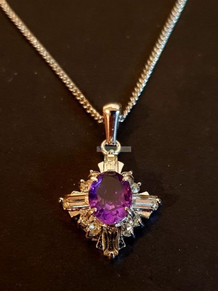 0793-Dây chuyền nữ-Amethyst crystal necklace2