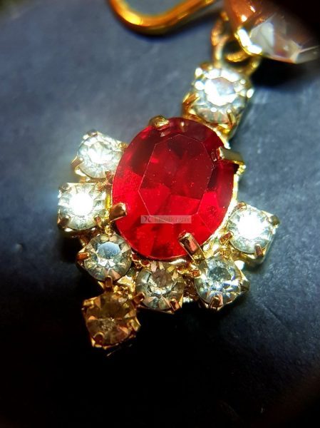 0784-Dây chuyền nữ-Bridal red tone necklace7