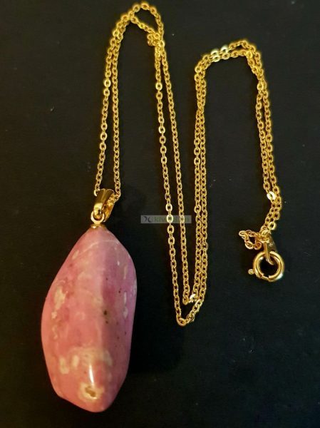 0823-Dây chuyền nữ-Natural red rock necklace2