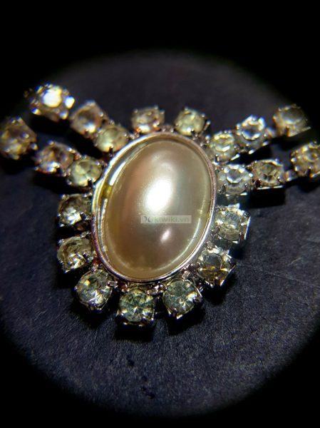 0783-Dây chuyền nữ-Stainless faux pearl crystal necklace4