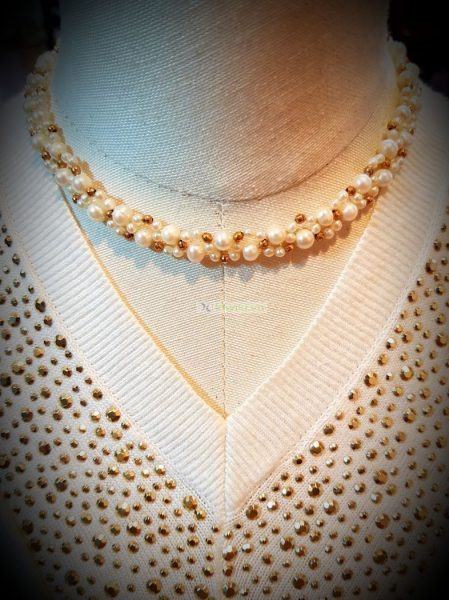 0840-Dây chuyền nữ + Lắc tay-Pearl necklace and bracelet12