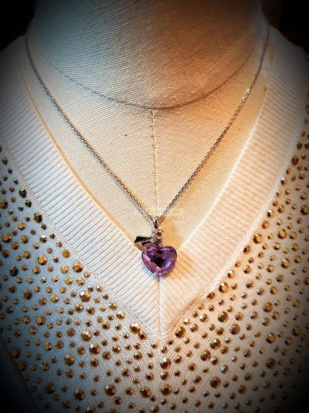 0868-Dây chuyền nữ-Swarovski heart pendant necklace8