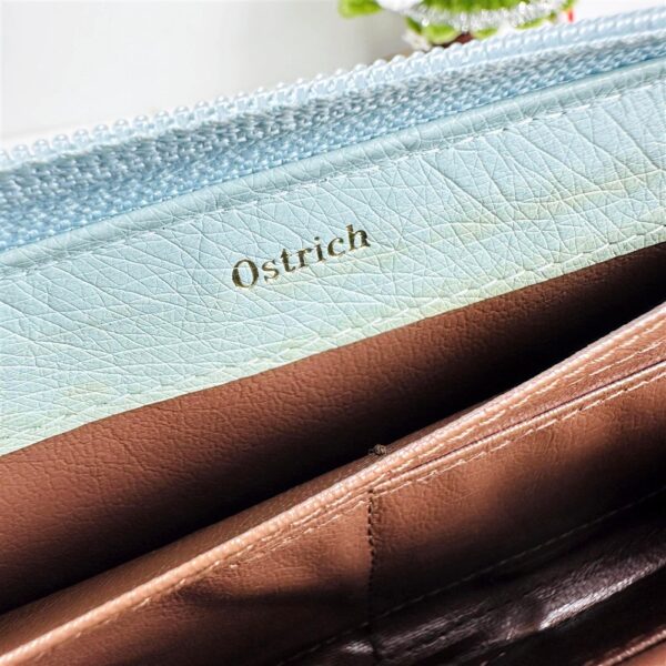 1716-Ví dài nữ-Ostrich skin light-blue wallet-Chưa sử dụng/Khá mới13