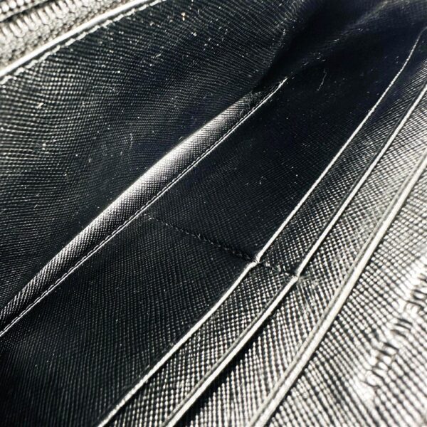 1660-Ví dài nữ-PRADA Taurillon black leather Round zip wallet-Đã sử dụng10