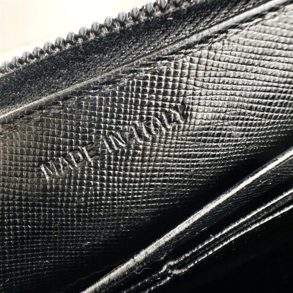 1660-Ví dài nữ-PRADA Taurillon black leather Round zip wallet-Đã sử dụng12