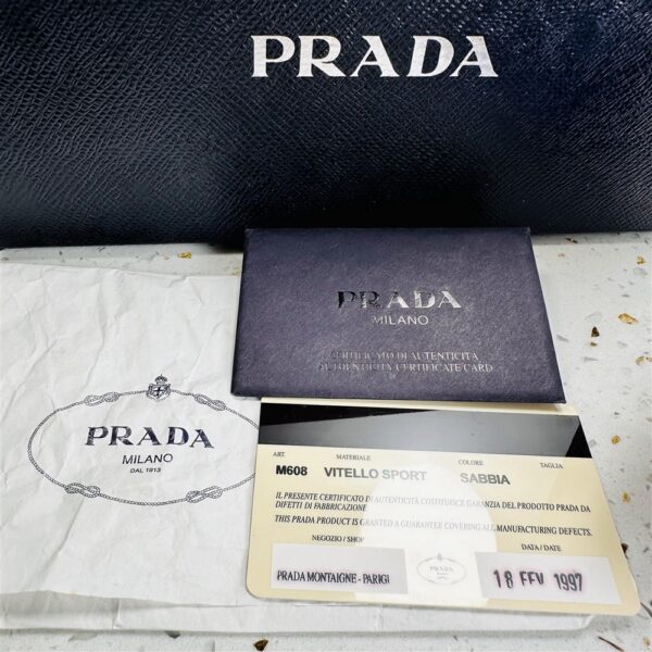 1713-Ví dài nữ-PRADA Saffiano leather vintage wallet-Khá mới-Chưa sử dụng19