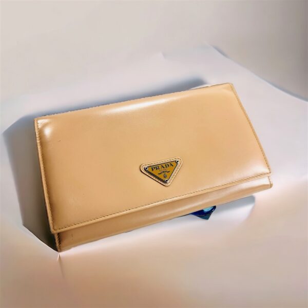 1713-Ví dài nữ-PRADA Saffiano leather vintage wallet-Khá mới-Chưa sử dụng0